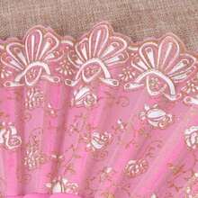 1pc Folding Floral European Style Double-Sided Print Dance Fan For Home Decor And Festivals Halloween - Multicolor - View 4