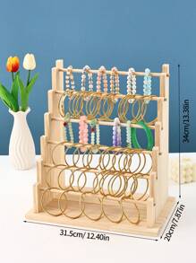 1pc Removable Wooden Bracelet Display Stand, Earring Holder Organizer For Bangle, Watch, Jewelry Accessories Back To School