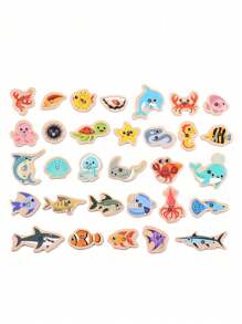 1件早教益智木制桶海洋钓鱼玩具儿童认知趣味海洋小鱼适合亲子游戏 - 彩色 - 查看 4