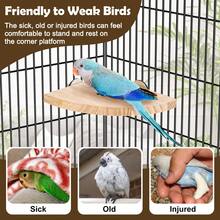 4 件套鸟栖木，木制鸟台鹦鹉支架游乐场，笼子配件适用于小动物鼠仓鼠沙鼠老鼠爱情鸟 - 杏色 - 查看 8