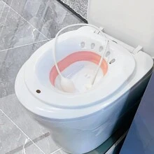 1个可折叠便携式坐浴盆，适用于产后妈妈、新妈妈、孕妇，缓解痔疮，清洁会阴，促进产后恢复 | 日常家用浴室配件 | 可重复使用的旅行坐浴盆 | 情人节礼物 | 浴室用品 - 粉色 - 查看 10