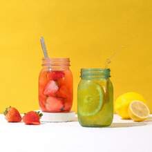 16 Oz Rose Pink Mason Jars With Lids, 6 Pack Regular Mouth Quart Canning Jar, Safe For Storage, Canning, Pickling, Preserving, Fermenting, DIY Crafts & Decor - Hồng - Xem 5