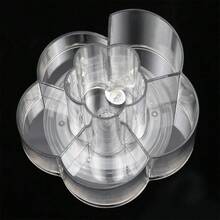 360° Rotating Makeup Organizer 6 Slot Clear Cosmetic Storage Holder Tray Makeup Brush Cup Lip Gloss Display Case Bathroom Makeup Organizer - Multicolor - View 7