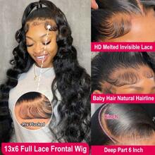 13x6 Lace Front Wigs Human Hair 180 Density Lace Front Wigs Human Hair Wigs For Women Body Wave Lace Front Wigs Human Hair Pre Plucked Body Wave Human Hair Wig - 自然色&黑色系 - 查看 4