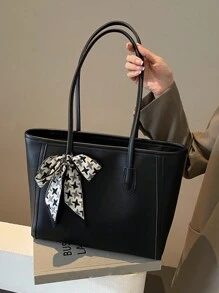 时尚纯色 PU 手提包（配围巾）、大容量复古简约休闲单肩包、百搭女士手提包、时尚蝴蝶结女士钱包、引人注目的女士工作包