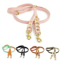 1 件手工编织双色 PVC 材料牵引绳，二合一设计，免提跑步狗绳，复古奢华风格狗绳 - 彩色 - 查看 2