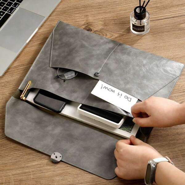 Faux Leather Document Bag, Business Information Bag, A4 Folder, School And Office Supplies, Storage Bag Back To School, School Supplies