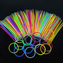 50 piezas/100 piezas/cubo de palos de luz fluorescentes descartables de colores múltiples, juguetes de palos luminosos con conectores, para conciertos, fiestas - Multicolor - Ver 7
