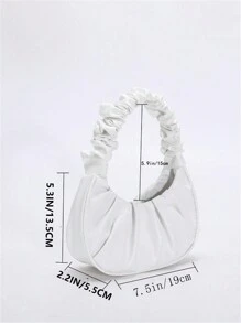 Mini Fashionable Solid Color Hand-Held Pleated Bag Multi-Purpose Women's Cloud Bag Handbags - White - View 9