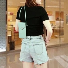 Nueva bolsa para teléfono móvil, versión coreana de una bolsa pequeña y versátil para estudiantes, con pantalla táctil transparente, bolsa cruzada diagonal para teléfono, bolso de hombro para damas y mujeres, cartera y monedero