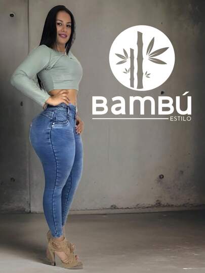 jeans dama corte colombiano levanta pompa push up mezclilla