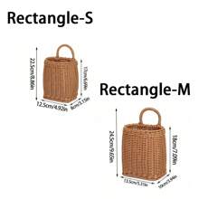 1 pieza Cesta de almacenamiento colgante tejida de tamaño pequeño, para cebolla, jengibre y ajo montada en la pared. Cesta de almacenamiento montada en la pared, cesta decorativa floral, cesta de almacenamiento multifuncional, macetero de marco metálico para jardín, cestas colgantes bohemias modernas de cuerda, acentos de ratán natural mixto para la decoración de la terraza con estilo costero