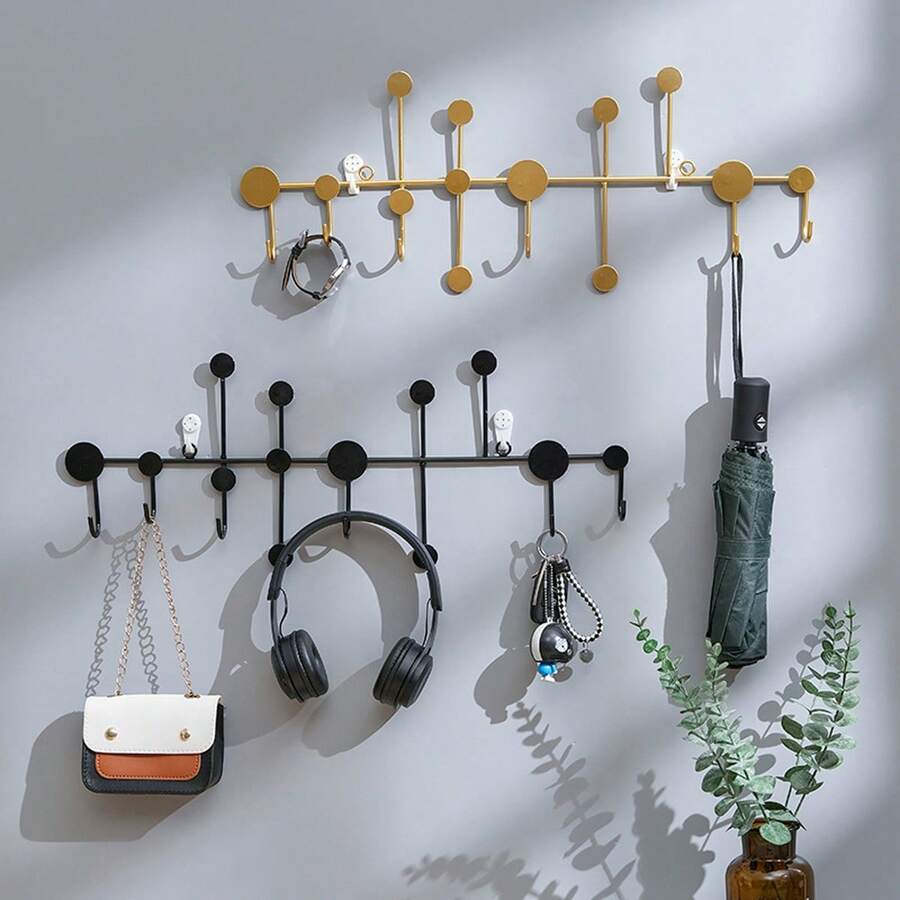 1 Giá treo quần áo gắn tường sáng tạo có móc treo, sắp xếp quần áo trang trí cho cửa trước, hành lang - Nhiều màu - Xem 1