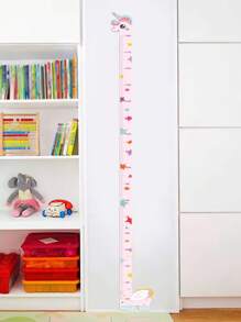 1pc Giraffe Height Ruler Sticker, Unicorn & Dinosaur Cartoon Animal Height Measurement Wall Decal, Home Decor, Height Marker, Room Wall Paper, Self-Adhesive Removable - Multicolor - View 6