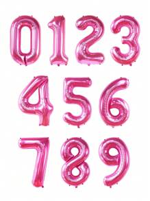 1个32/40英寸浅粉色数字气球，大号巨型聚酯铝箔氦气球，亮粉色，适合生日派对庆祝装饰、毕业周年纪念派对拍照。 - 粉色 - 查看 9