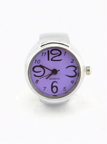 1 件男女通用学生时尚合金宝石石英指环手表，百搭配饰和情侣手表