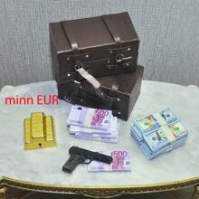 100PCS 1:6 Mini Euro Đô la Tiền giả Đạo cụ in hai mặt Hai bó xấp xỉ 500-50 mệnh giá tiền giấy Euro Tiền mini Mô hình thu nhỏ Đạo cụ nhà búp bê mới Tiền xu giả - phong cách khác nhau - Xem 4