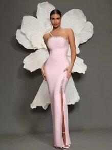 Elisanya Đầm dự tiệc sang trọng, váy dạ hội trang trọng, dành cho khách dự tiệc cưới, tốt nghiệp, tiệc tối - Hồng - Xem 1