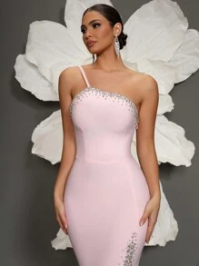 Elisanya Đầm dự tiệc sang trọng, váy dạ hội trang trọng, dành cho khách dự tiệc cưới, tốt nghiệp, tiệc tối - Hồng - Xem 6