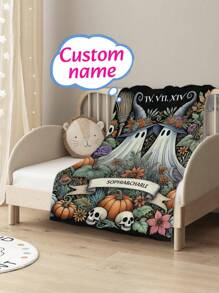 Personalized Halloween Blanket Mummy - Funny Halloween Blanket - Custom Name Mummy Blanket - Cute Halloween Gift, Halloween Blanket