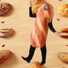 Men's Funny Bread Shaped Costume - Gold - View 2