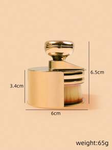 klimonla 1 chiếc cọ phủi bụi không mối nối màu vàng, cọ phủi bụi có thể thu gọn, cọ đơn cỡ lớn có nắp đậy kín, cọ trang điểm cầm tay, cọ trang điểm nền. - Vàng - Xem 6