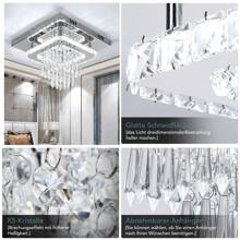 OYAJIA 30CM Crystal Chandeliers Ceiling Light Square LED Crystal Ceiling Lights Modern Flush Mount Chandelier For Bedroom Kitchen Dining Room Hallway Living Room (Cool White) - White - View 7
