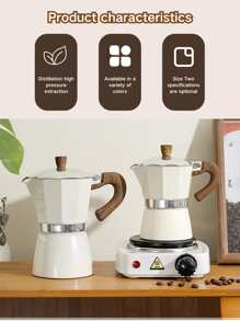 Aluminum Moka Pot Coffee Espresso Moka Coffee Maker Moka Pot For Coffee Lover Color Aluminum Moka Pot Stovetop Italian Coffee Maker Espresso Mocha Pot For Coffee Lover New Creative Italian Style Percolator Tool, Aluminum Moka Pot Espresso Moka Coffee Maker Moka Pots For Coffee Aluminum Moka Pot Coffee Espresso Cup Coffee Maker With Wooden Handle - Multicolor - View 4