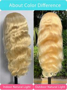 613 蕾丝前假发 人发 13x4 透明蕾丝波浪金色蕾丝前假发 人发 613 蕾丝前假发 150% 密度金色假发 人发 613 前假发 预拔 - S613 - 查看 8