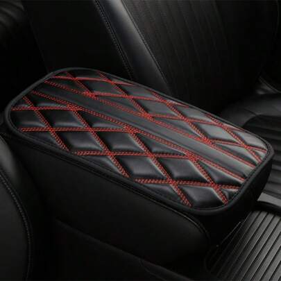 汽车配件海绵和 PU 皮革菱形扶手垫套适用于中央控制台