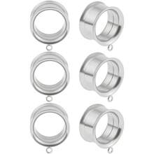 3 pares de túneles DIY, enchufes y dilatadores para joyas de perforación de orejas, accesorios de dilatadores colgantes de acero inoxidable para mujer