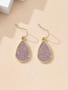 1 Cặp Hoa tai hình giọt nước phong cách Châu Âu và Mỹ, Hoa tai thời trang giản dị dành cho phụ nữ - Nhiều màu - Xem 2