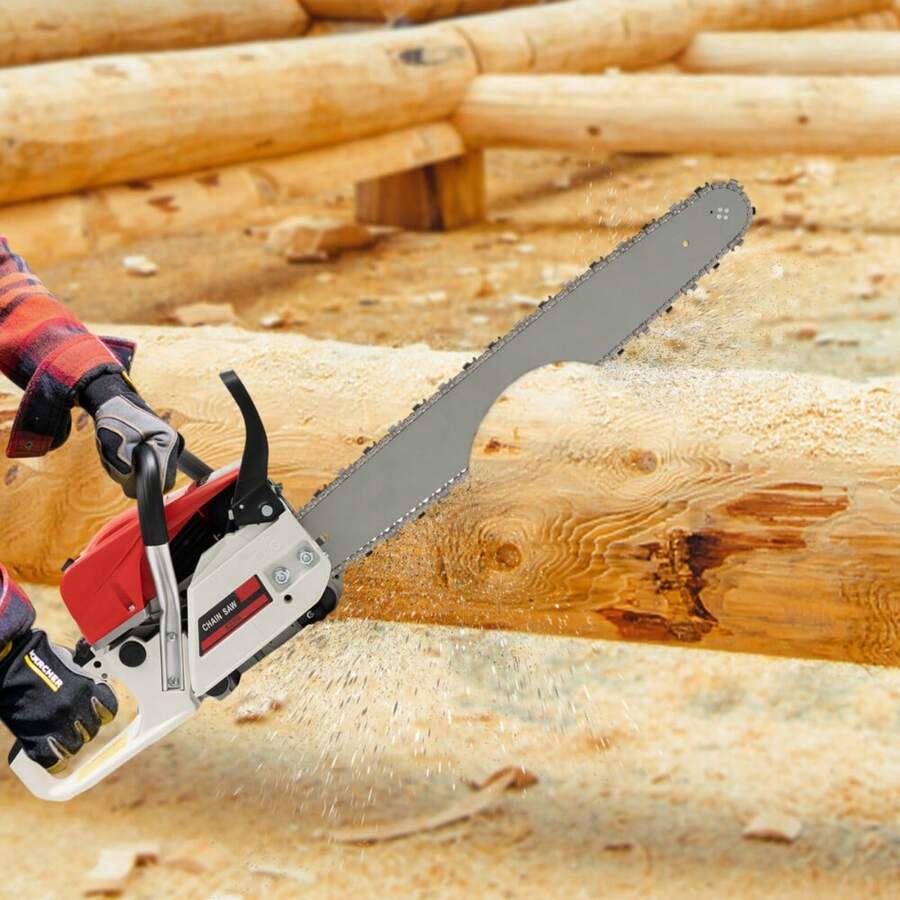 HOHOBLA LOYALHEARTDY-BTG 52cc Handheld Gas Chainsaw 22" Gasoline Power Chain Saws Engine Cutting 2 Cycle[Best Gift For Family&Friends] - Red and White - View 1