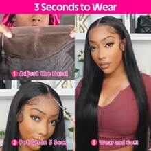 bling hair 180% Density Straight Human Hair 6x4 7x5 9x6 5x5 Wear And Go Glueless Wigs Human Hair Pre Plucked Pre Cut For Beginners 6x4 Lace Closure Wigs Straight 13x4 13x6 Lace Front Wigs Human Hair No Glue Pre Cut 3 Seconds To Wear Glueless Wigs Brazilian Straight Human Hair Wigs Natural Black Everyday Party Use Needed Long Black Wig Versatile Hairpiece Sleek Hairstyle Realistic Hairpiece Beauty Accessory Beginner Friendly For Sports, Vacation, Halloween, Christmas, Festivals, Proms, Outdoor, Cosplay, Campus, School, Beach, Wedding, Camping, Holiday, Summer Outfits, Charming, Elegant, Casual, Y2K Fashion, SS25 Styles, For Daily Use - Natural Black - Xem 7