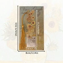 1入組名畫藝術書籤，銅製古典畫風設計，空心設計，適合學生書迷送禮 - 樣式1 - 查看 2