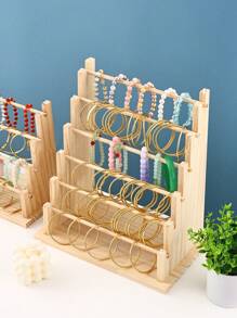 1pc Removable Wooden Bracelet Display Stand, Earring Holder Organizer For Bangle, Watch, Jewelry Accessories Back To School
