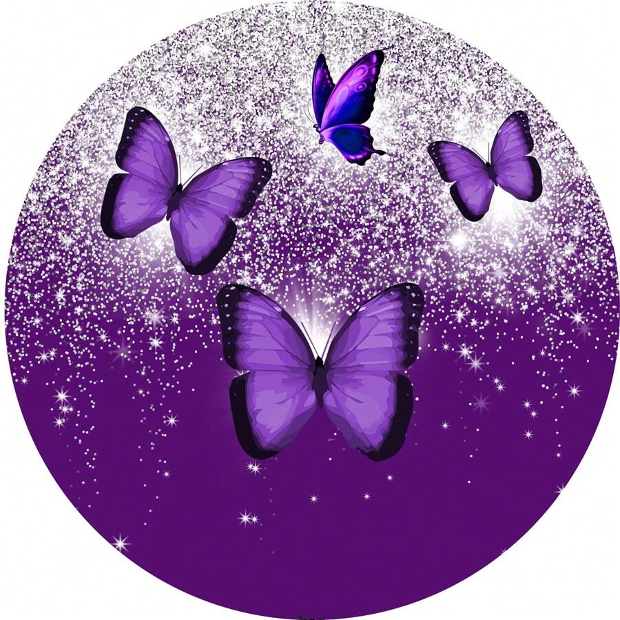 50 4cm Butterfly Label Stickers - 中紫紅色 - 查看 1