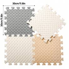 30*30*1cm Foam Game Mat, 16pcs/Set, White, Gray And Beige Interlocking Foam Puzzle Floor Mat With PVC Storage Bag - Multicolor - View 2