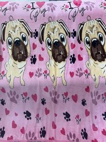 Sheepskin Blanket 190X210CM Large Blankets Various Prints And Beautiful Colors - rosa com cachorro - Xem 1