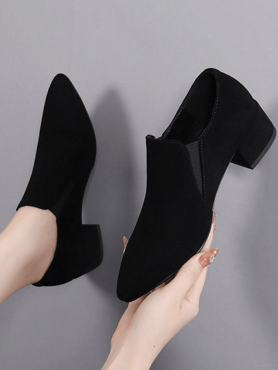 Women's High Heel Pumps, Pointy Toe, Versatile Work Shoes, Chunky Heel, Spring/Fall New Arrivals, Elegant,Loafers