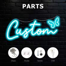 1pc Custom Neon Light, Cute Butterfly Neon Sign, Personalized Home Decoration, USB Powered And Adjustable LED Light Brightness, Suitable For Halloween, Christmas,Thanksgiving And New Year Gift Gifts Birthday Graduation - Multicolor - View 70