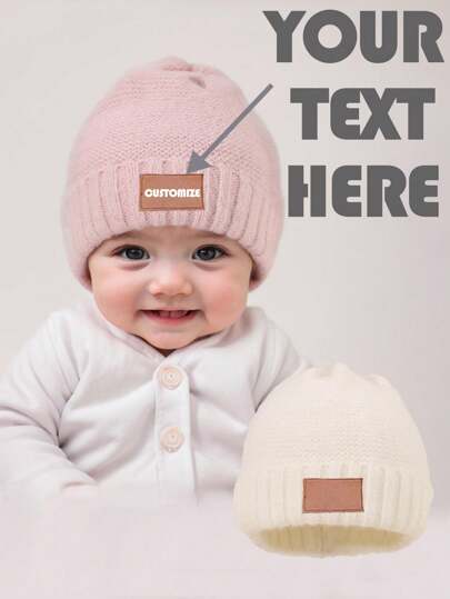 Personalized Baby Hat, Single Pom Pom Hat, Baby Hat Customize Newborn Beanie For Toddler Hat Baby Girl Kinds Hat 1-3 Years Back To School Winter Gift Ideas Boy Girl Valentine's Day
