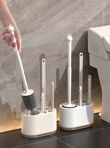 Bộ 4 chổi vệ sinh bồn cầu, chổi vệ sinh bồn cầu gắn tường có giá đỡ lưu trữ - nhiều màu - Xem 3