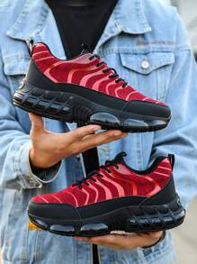 Men's Steel Toe Work Safety Shoes Pressure Resistant Anti-Stabbing Light Comfotable Industrial Safety Sneakers For Industrial And Construction - Red - View 3