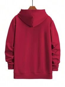 Men's Regular Fit Hooded Long Sleeve Sweatshirt With Pockets, Personalized Print, Casual Sport Outdoor Wear