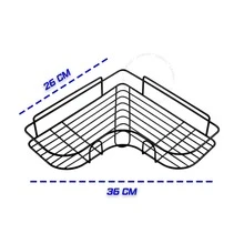 Shampoo And Soap Shelf Adhesive Wall Mounted Bathroom Kitchen Laundry Room - Black - View 6