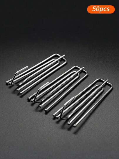 50pcs Stainless Steel Household Curtain Hooks Curtain Accessories For Hanging Shades