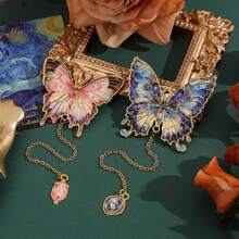 1 件彩色蝴蝶金属书签带链，复古书签生日礼物返校收藏纪念品书籍爱好者作家读者朋友学生节日文具用品 - 均碼 - 查看 9