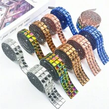 1 rollo de pegatinas de azulejos de fibra de vidrio autoadhesivos 3D - Estilo contemporáneo, calcomanías de mosaico de rhinestone para decoración de paredes DIY, decoración del hogar, pegatinas, calcomanías de pared, calcomanías de vinilo para decoraciones del hogar, artículos de decoración de primavera para refrescar tu hogar, pegatinas de decoración de ramas