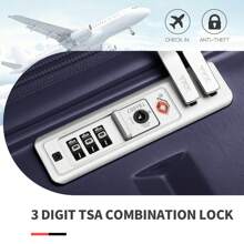 Large Capacity Hard Suitcase Lightweight ABS Spinner Wheel Trolley Case With TSA Password Lock Available In 20" 24" And 28" Sizes Ideal For Business Travel Carry-On And Check-In Luggage For Men And Women Holiday Travel Suitcase Suitcases Suit Case Durable Travel Luggage Carry On - Navy Blue - View 7